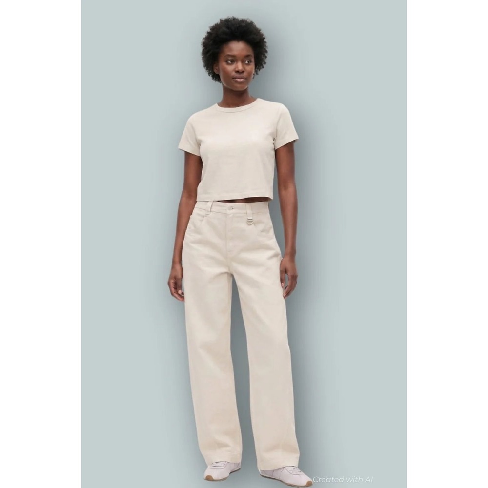 Gap x BÉIS High Rise Barrel Jeans Light Tundra Size 32